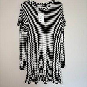 LOVE FIRE NEW Dress Womens XL Black White Stripe Stretch